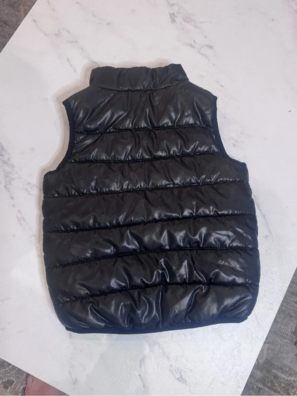 Calvin Klein toddler boys' puffer vest black / heather gray pockets zip 18m